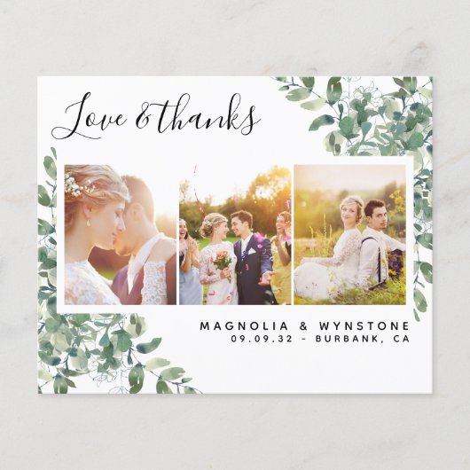 Carte de remerciements Mariage Eucalyptus (Devant)
