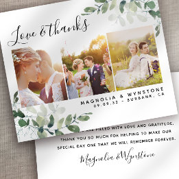 Carte de remerciements Mariage Eucalyptus