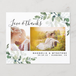 Carte de remerciements Mariage Eucalyptus