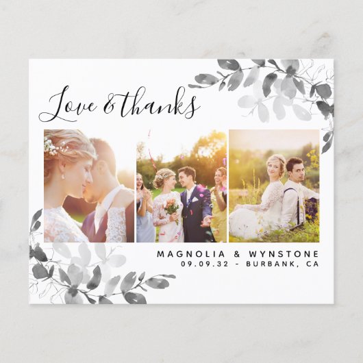 Carte de remerciements Mariage Eucalyptus (Devant)