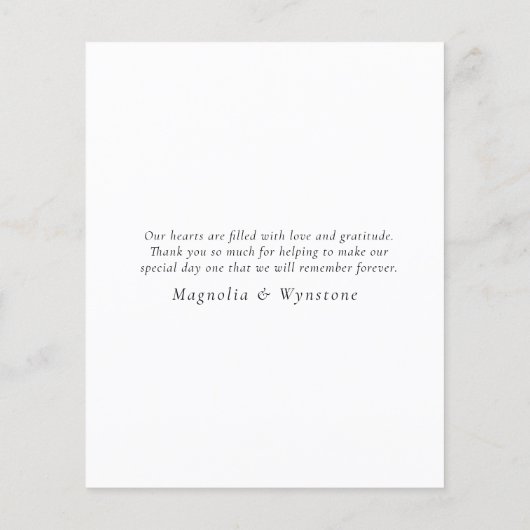 CARTE DE REMERCIEMENTS Mariage Eucalyptus BUDGET (Dos)