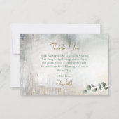 Carte De Remerciements Mariage Eucalyptus Gray Gold Texture Shower (Devant)