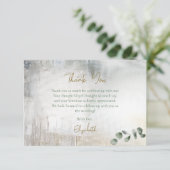 Carte De Remerciements Mariage Eucalyptus Gray Gold Texture Shower (Debout devant)