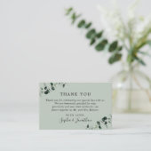 Carte de remerciements Mariage Eucalyptus Sage (Debout devant)