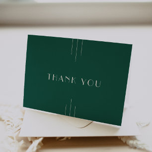 Carte De Remerciements Mariage EVERLY Jewel Tone Art Déco Vert Émeraude