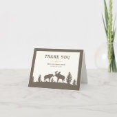 Carte De Remerciements Mariage extérieur Rustic Moose (Devant)