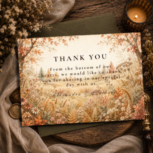 Carte De Remerciements Mariage fantaisiste en forêt automnale