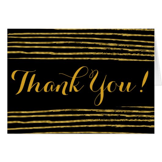 Carte de remerciements Mariage Faux Gold (Devant horizontal)