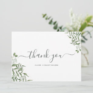 Carte De Remerciements Mariage Feuille de l'Eucalyptus succulent du budge