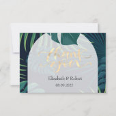 Carte de remerciements Mariage Feuille de palme ex (Devant)