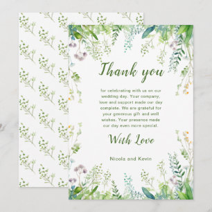 Carte De Remerciements Mariage Feuille Eucalyptus Greenery