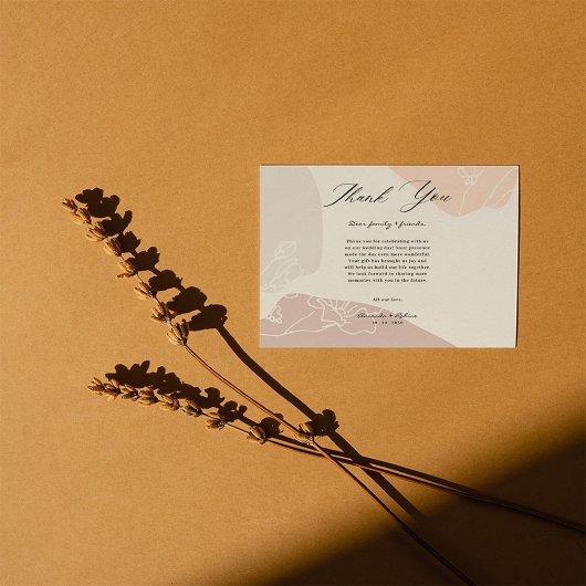 Carte De Remerciements Mariage Fleur Abstrait