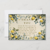 Carte De Remerciements Mariage Fleur d'Oranger Dorée (Devant)