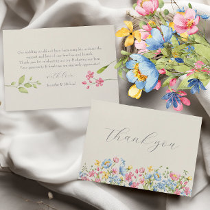 Carte De Remerciements Mariage fleur sauvage