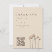 Carte de remerciements Mariage fleur sauvage avec  (Devant)