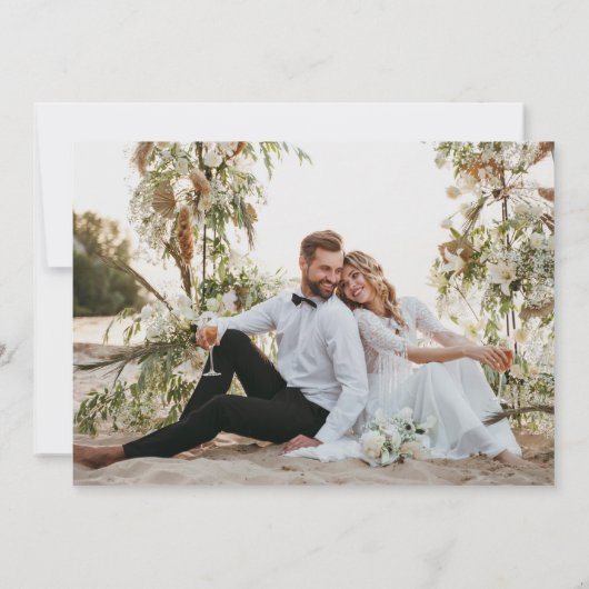 Carte de remerciements Mariage fleur sauvage avec (Dos)