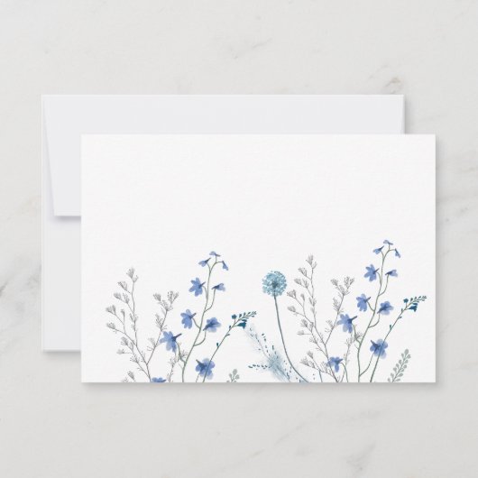 carte de remerciements mariage fleur sauvage bleu (Dos)
