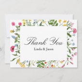 Carte de remerciements Mariage Fleur sauvage color (Devant)