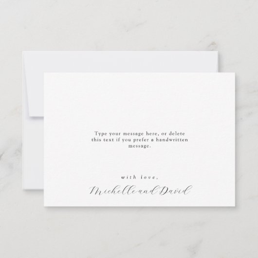 Carte De Remerciements Mariage Fleur sauvage Delicate (Dos)