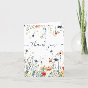 Carte De Remerciements Mariage Fleur sauvage dynamique
