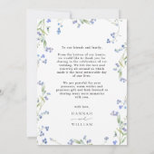 Carte De Remerciements Mariage Fleur sauvage Floral Bleu (Dos)