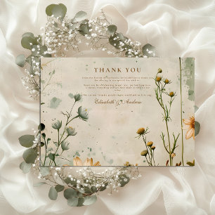 Carte De Remerciements Mariage Fleur sauvage Golden Meadow