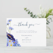 Carte De Remerciements Mariage Fleur sauvage moderne (Debout devant)