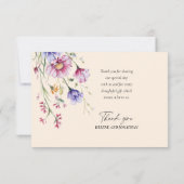 Carte De Remerciements Mariage Fleur sauvage moderne Whimsical (Dos)
