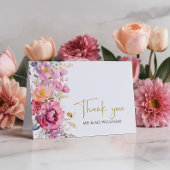 Carte De Remerciements Mariage Fleur sauvage pourpre