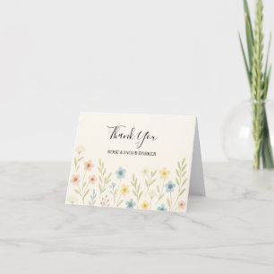 Carte de remerciements Mariage Fleur sauvage roman