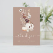 Carte De Remerciements Mariage Fleur sauvage romantique d'automne (Debout devant)