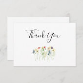 Carte de remerciements Mariage Fleur sauvage simpl (Devant / Derrière)