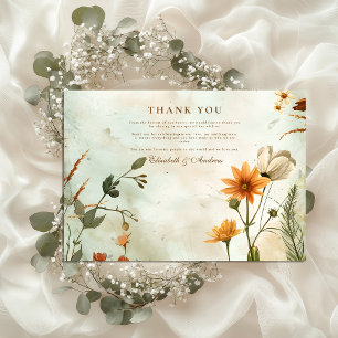 Carte De Remerciements Mariage Fleur sauvage Sunset Meadow