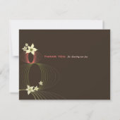 Carte De Remerciements Mariage Fleur Tropicale Rose Frangipani Ikebana (Dos)