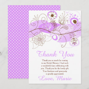Carte De Remerciements Mariage Fleur Violet Twist