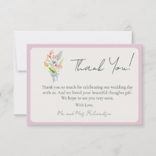 Carte De Remerciements Mariage Fleuriste de Jardin Romantique