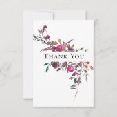 Carte De Remerciements Mariage Fleurs De Aquarelle Violettes Et Roses De (Devant)