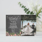 Carte de Remerciements Mariage Fleurs de Craie Pic (Debout devant)