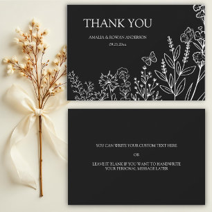 Carte de remerciements mariage Fleurs de prairie
