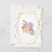 Carte de Remerciements Mariage Fleurs Or (Dos)