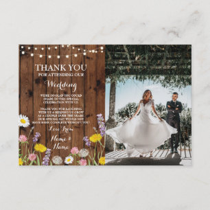 Carte de remerciements Mariage Fleurs sauvages Pic