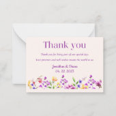 Carte de remerciements Mariage floral (Devant)