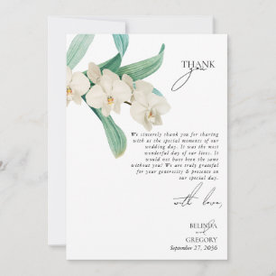 Carte De Remerciements Mariage Floral Aquarelle Orchidées Blanches