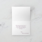 Carte De Remerciements Mariage Floral Automnal Violet et Orange (Intérieur)