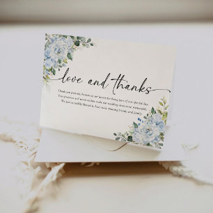 Carte De Remerciements Mariage Floral Bleu Clair Romantique