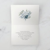 Carte De Remerciements Mariage Floral Bleu espagnol (Intérieur)