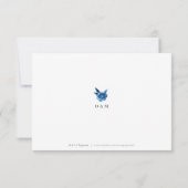 Carte De Remerciements Mariage floral bleu et blanc (Dos)