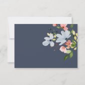 Carte De Remerciements Mariage floral bleu et rose simple Boho (Dos)