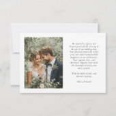 Carte De Remerciements Mariage floral bleu marine (Dos)