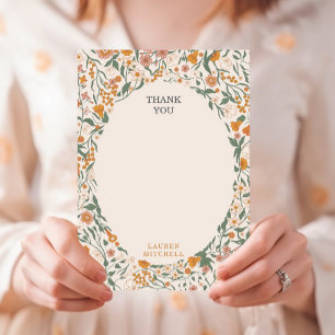 Carte De Remerciements Mariage Floral Bohème de Jardin